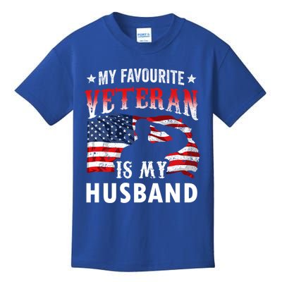 My Favorite Veteran Is My Husband Veteran's Day Veterans Gift Kids T-Shirt