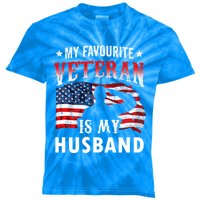 My Favorite Veteran Is My Husband Veteran's Day Veterans Gift Kids Tie-Dye T-Shirt