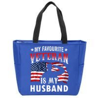 My Favorite Veteran Is My Husband Veteran's Day Veterans Gift Zip Tote Bag