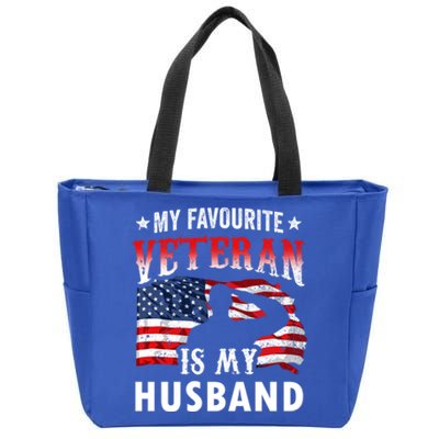 My Favorite Veteran Is My Husband Veteran's Day Veterans Gift Zip Tote Bag