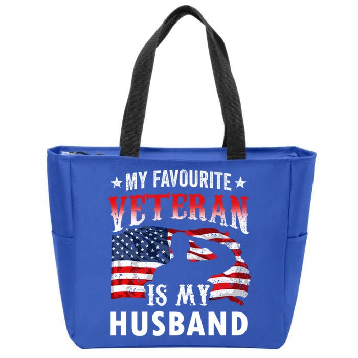 My Favorite Veteran Is My Husband Veteran's Day Veterans Gift Zip Tote Bag