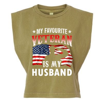 My Favorite Veteran Is My Husband Veteran's Day Veterans Gift Garment-Dyed Women's Muscle Tee