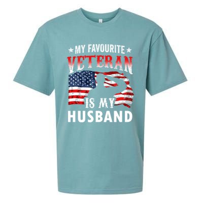 My Favorite Veteran Is My Husband Veteran's Day Veterans Gift Sueded Cloud Jersey T-Shirt