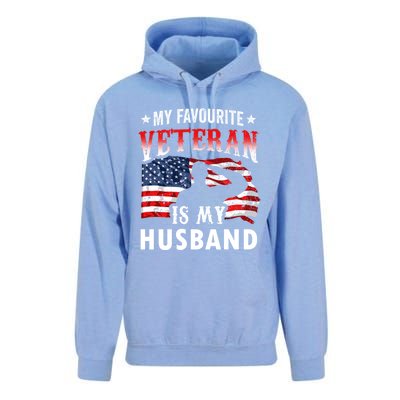 My Favorite Veteran Is My Husband Veteran's Day Veterans Gift Unisex Surf Hoodie