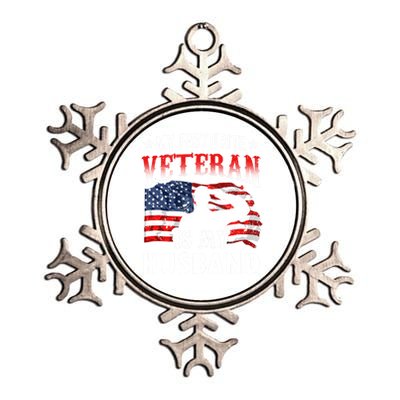 My Favorite Veteran Is My Husband Veteran's Day Veterans Gift Metallic Star Ornament