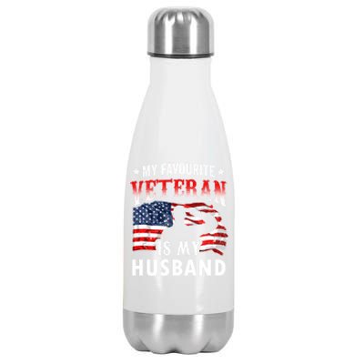 My Favorite Veteran Is My Husband Veteran's Day Veterans Gift Stainless Steel Insulated Water Bottle