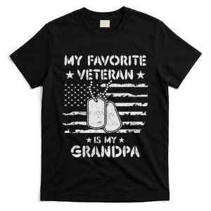 My Favorite Veteran Is My Grandpa Kids Veterans Day T-Shirt