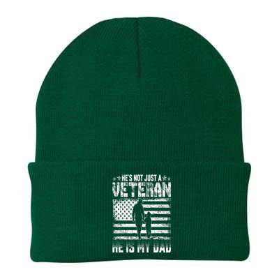 Military Family Veteran Support My Dad US Veteran Patriotic Knit Cap Winter Beanie