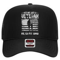 Military Family Veteran Support My Dad US Veteran Patriotic High Crown Mesh Back Trucker Hat