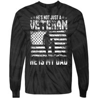 Military Family Veteran Support My Dad US Veteran Patriotic Tie-Dye Long Sleeve Shirt