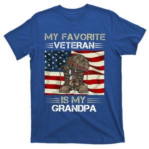 My Favorite Veteran Is My Grandpa American Flag Cool Gift T-Shirt