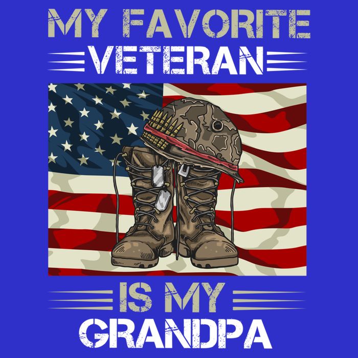 My Favorite Veteran Is My Grandpa American Flag Cool Gift 16 in Basic Backpack