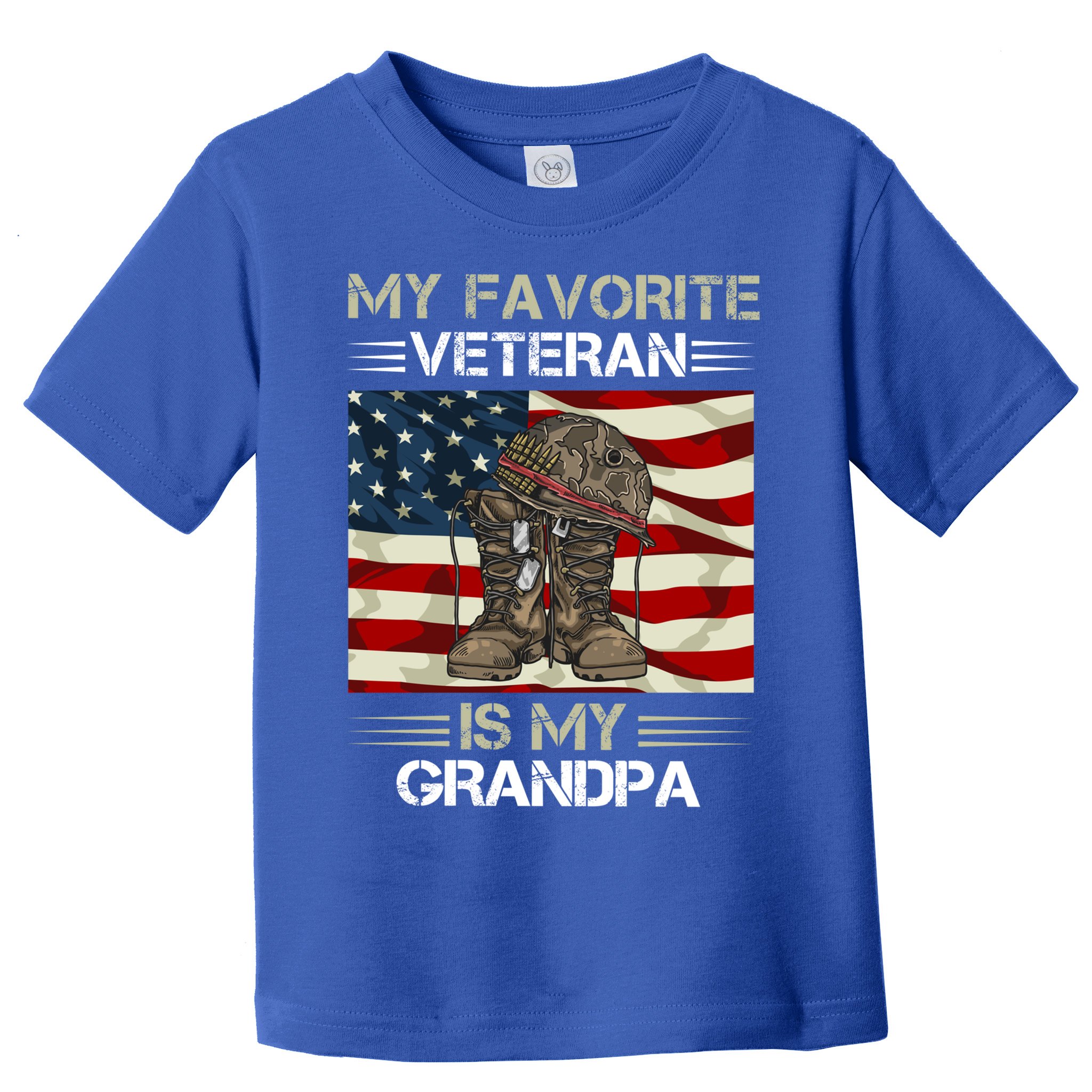 My Favorite Veteran Is My Grandpa American Flag Cool Gift Toddler T-Shirt