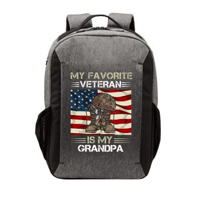 My Favorite Veteran Is My Grandpa American Flag Cool Gift Vector Backpack
