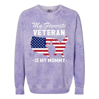 My Favorite Veteran Is My Mommy Colorblast Crewneck Sweatshirt