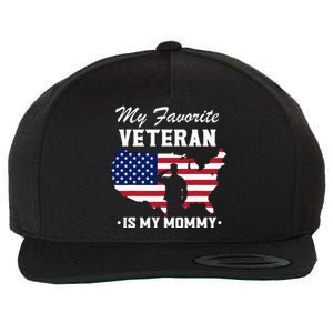 My Favorite Veteran Is My Mommy Wool Snapback Cap