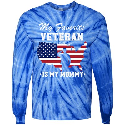 My Favorite Veteran Is My Mommy Tie-Dye Long Sleeve Shirt