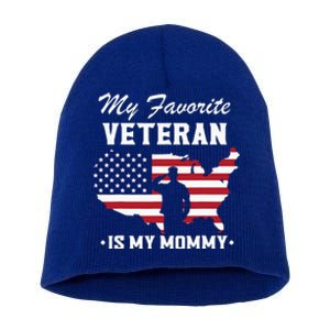 My Favorite Veteran Is My Mommy Short Acrylic Beanie