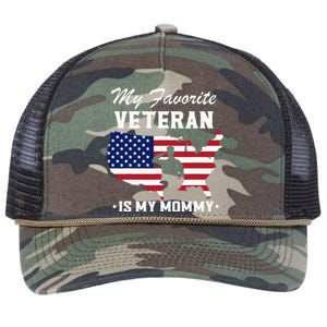 My Favorite Veteran Is My Mommy Retro Rope Trucker Hat Cap