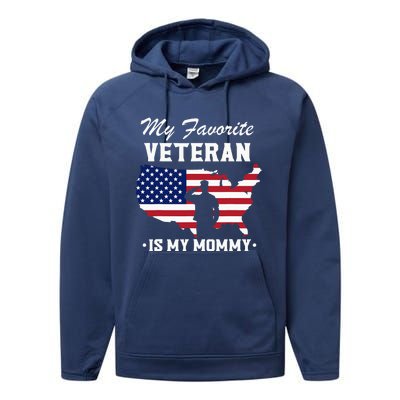 My Favorite Veteran Is My Mommy Performance Fleece Hoodie