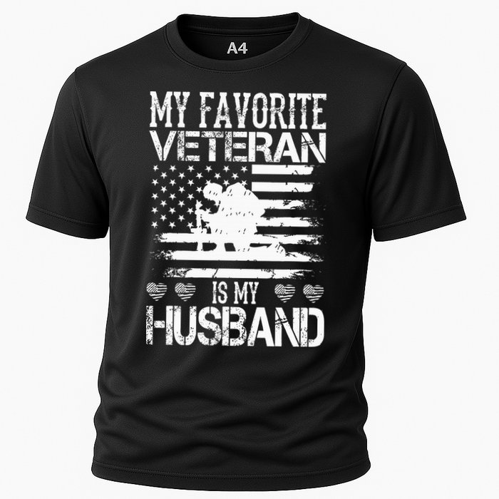 My Favorite Veteran Is My Husband Military Cooling Performance Crew T-Shirt