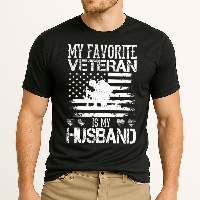 My Favorite Veteran Is My Husband Military Cooling Performance Crew T-Shirt