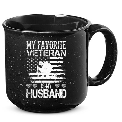 My Favorite Veteran Is My Husband Military 15oz Campfire Ceramic Mug