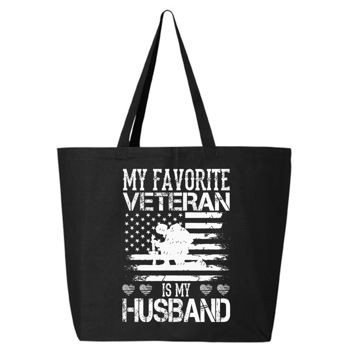 My Favorite Veteran Is My Husband Military 25L Jumbo Tote