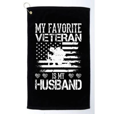 My Favorite Veteran Is My Husband Military Golf Towel