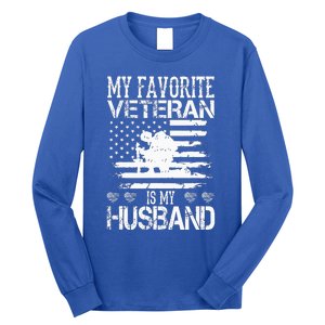 My Favorite Veteran Is My Husband Military Long Sleeve Shirt