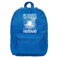 My Favorite Veteran Is My Husband Military 16 in Basic Backpack