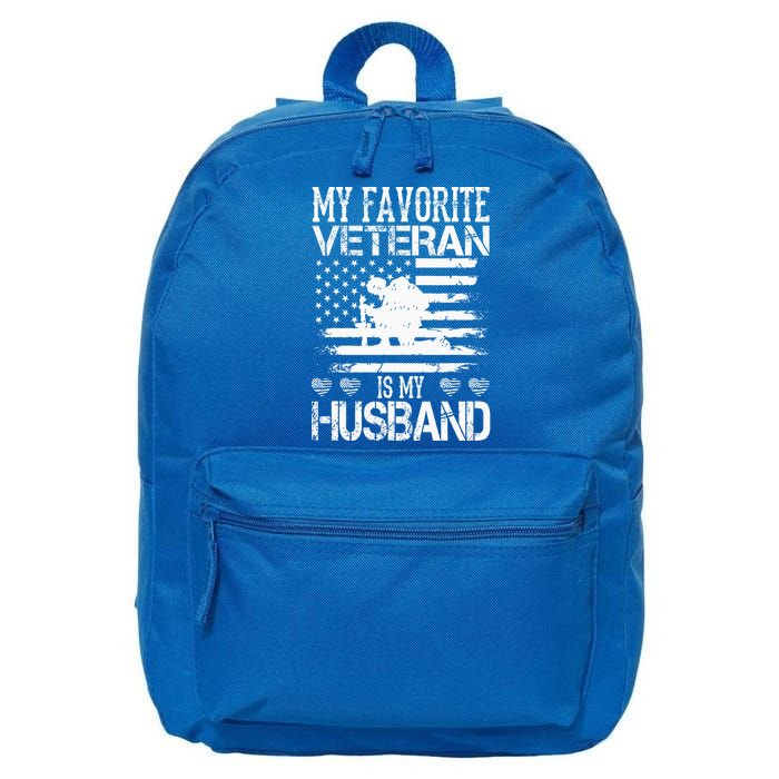 My Favorite Veteran Is My Husband Military 16 in Basic Backpack