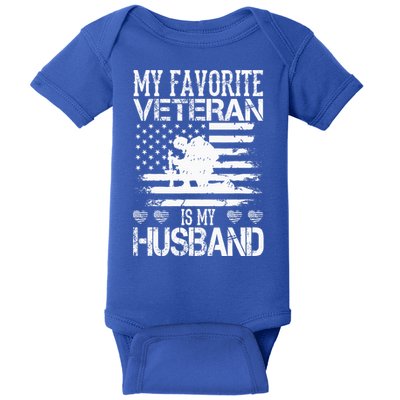 My Favorite Veteran Is My Husband Military Baby Bodysuit