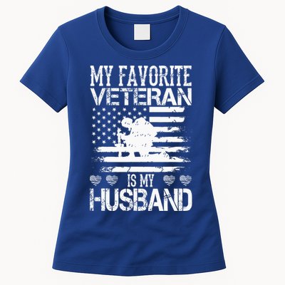 My Favorite Veteran Is My Husband Military Womens T-Shirt