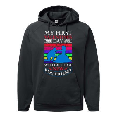 My First Valentine's Day With My Hot New Boyfriend Performance Fleece Hoodie