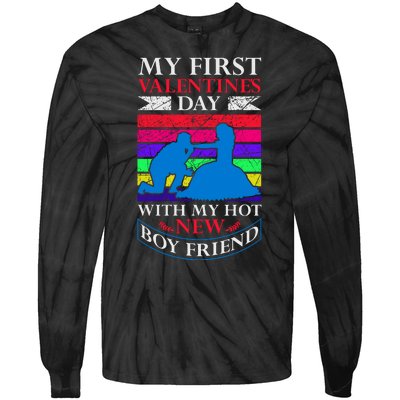 My First Valentine's Day With My Hot New Boyfriend Tie-Dye Long Sleeve Shirt