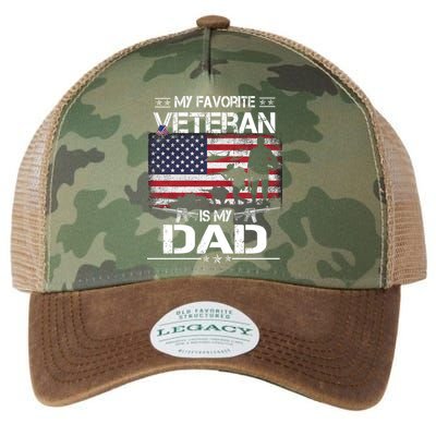My Favorite Veteran Is My Dad Gift Flag Father Veterans Day Funny Gift Legacy Tie Dye Trucker Hat