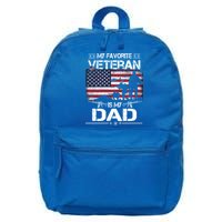 My Favorite Veteran Is My Dad Gift Flag Father Veterans Day Funny Gift 16 in Basic Backpack