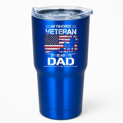 My Favorite Veteran Is My Dad Gift Flag Father Veterans Day Funny Gift Tumbler