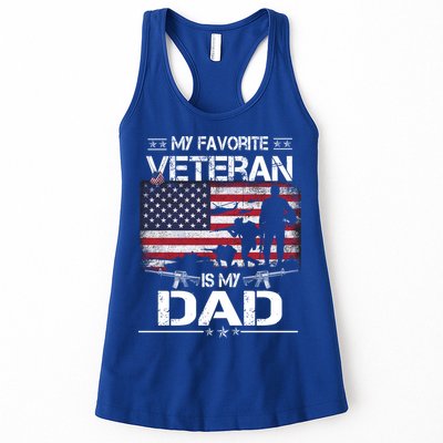 My Favorite Veteran Is My Dad Gift Flag Father Veterans Day Funny Gift Womens Tank Top