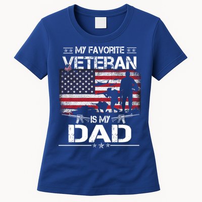 My Favorite Veteran Is My Dad Gift Flag Father Veterans Day Funny Gift Womens T-Shirt