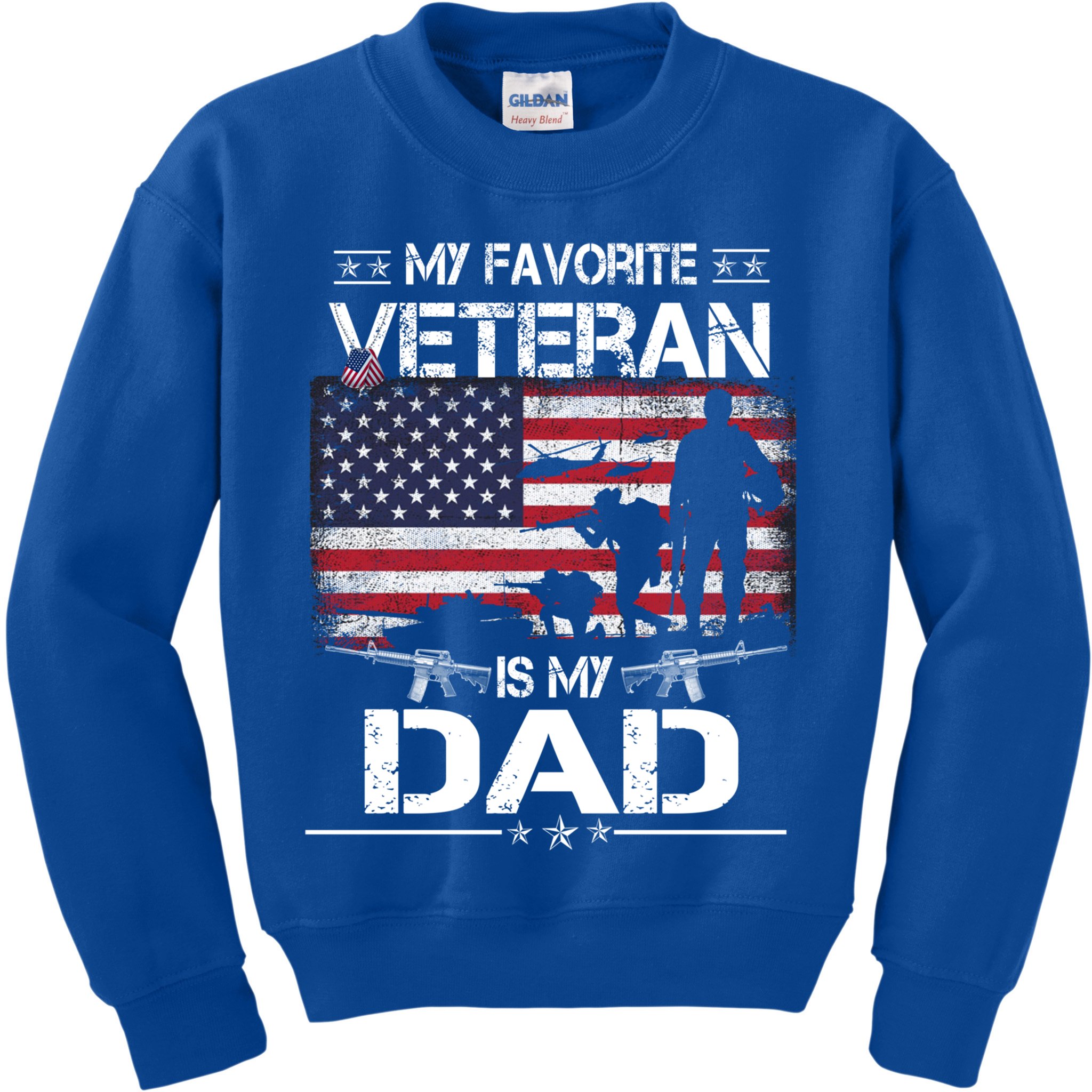 My Favorite Veteran Is My Dad Gift Flag Father Veterans Day Funny Gift Kids Sweatshirt