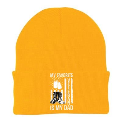 My Favorite Veteran Is My Dad Army Military Veterans Day Knit Cap Winter Beanie