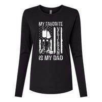 My Favorite Veteran Is My Dad Army Military Veterans Day Womens Cotton Relaxed Long Sleeve T-Shirt