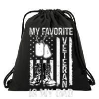 My Favorite Veteran Is My Dad Army Military Veterans Day Drawstring Bag