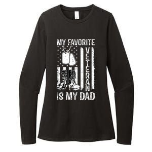 My Favorite Veteran Is My Dad Army Military Veterans Day Womens CVC Long Sleeve Shirt