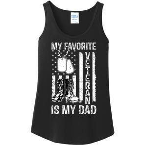 My Favorite Veteran Is My Dad Army Military Veterans Day Ladies Essential Tank