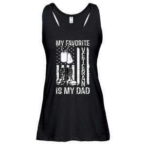 My Favorite Veteran Is My Dad Army Military Veterans Day Ladies Essential Flowy Tank