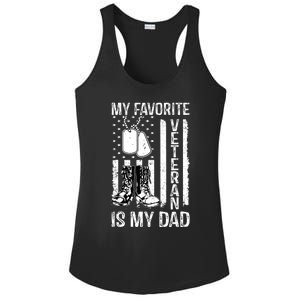 My Favorite Veteran Is My Dad Army Military Veterans Day Ladies PosiCharge Competitor Racerback Tank