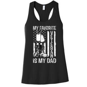 My Favorite Veteran Is My Dad Army Military Veterans Day Women's Racerback Tank